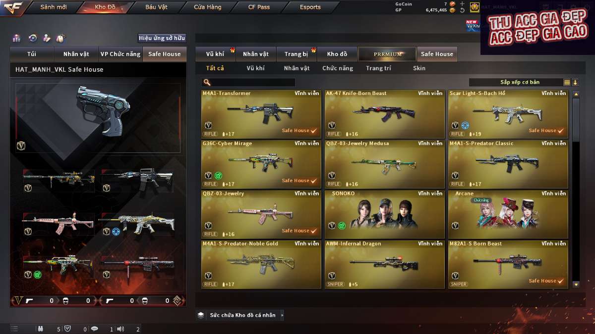 shop acc cf uy tin gia re